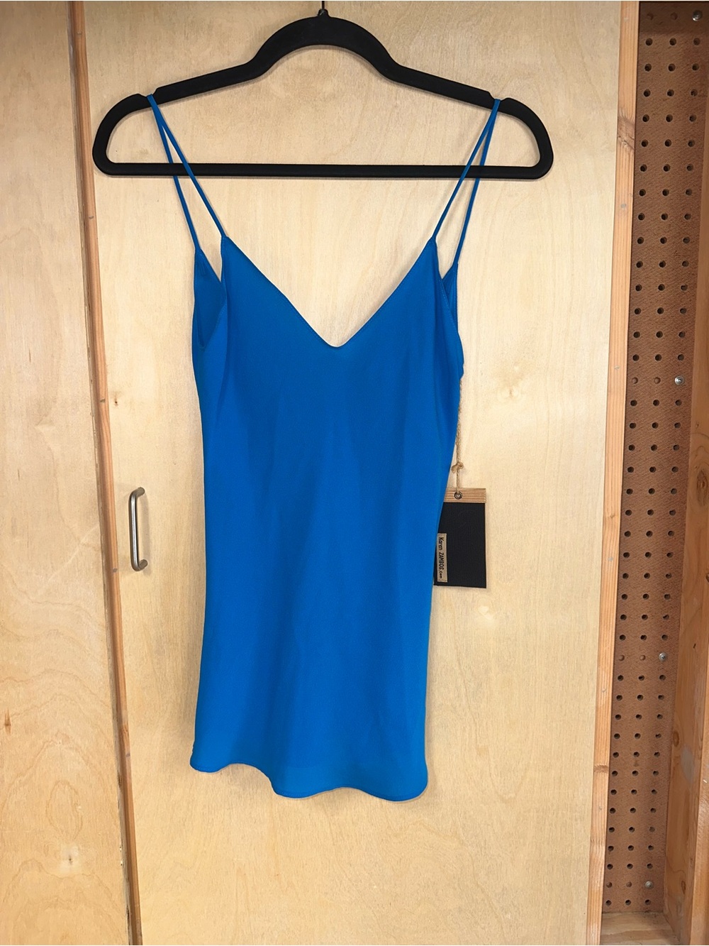 Karen Zambos Bright Blue V-Neck Spaghetti Strap Camisole
